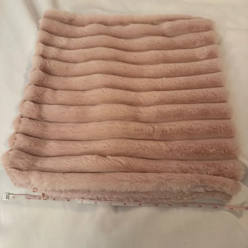 Source Unknown Pink Faux Fur Accent Pillow